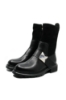 Imagine Ghete damă negre din piele naturală, cu carâmb moale FLG7023