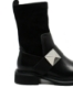 Imagine Ghete damă negre din piele naturală, cu carâmb moale FLG7023