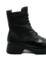 Imagine Ghete damă combat style, negre, din piele naturală FNX3991