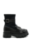 Imagine Ghete damă negre din piele naturală, cu aspect de loafer LF029