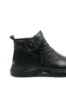 Imagine Ghete hi-top stilate, negre, din piele naturală FNXNH-04