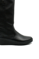 Imagine Cizme damă negre îmblănite, din mix de piele granulată