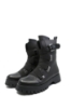 Imagine Ghete combat negre din piele naturală