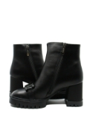 Imagine Botine cu talpa înaltă și toc bloc, negre din piele naturală OTR300003