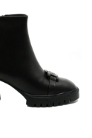 Imagine Botine cu talpa înaltă și toc bloc, negre din piele naturală OTR300003