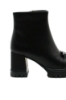 Imagine Botine cu talpa înaltă și toc bloc, negre din piele naturală OTR300003