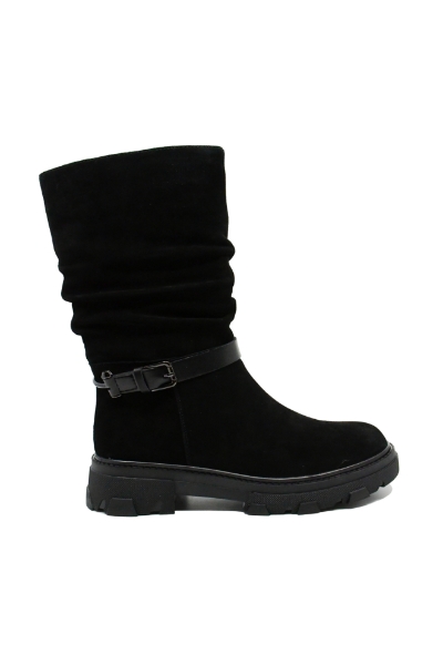 Imagine Ghete înalte negre din piele întoarsă OTR30014