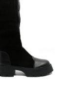 Imagine Cizme înalte, cu fermoar în față, negre, din piele întoarsă OTR300009