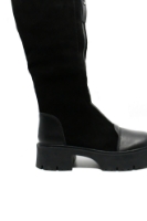 Imagine Cizme înalte, cu fermoar în față, negre, din piele întoarsă OTR300009