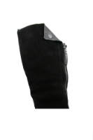 Imagine Cizme înalte, cu fermoar în față, negre, din piele întoarsă OTR300009