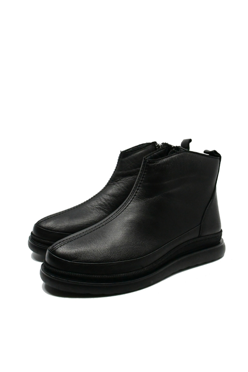 Imagine Ghete damă casual, negre, din piele naturală FLO290N