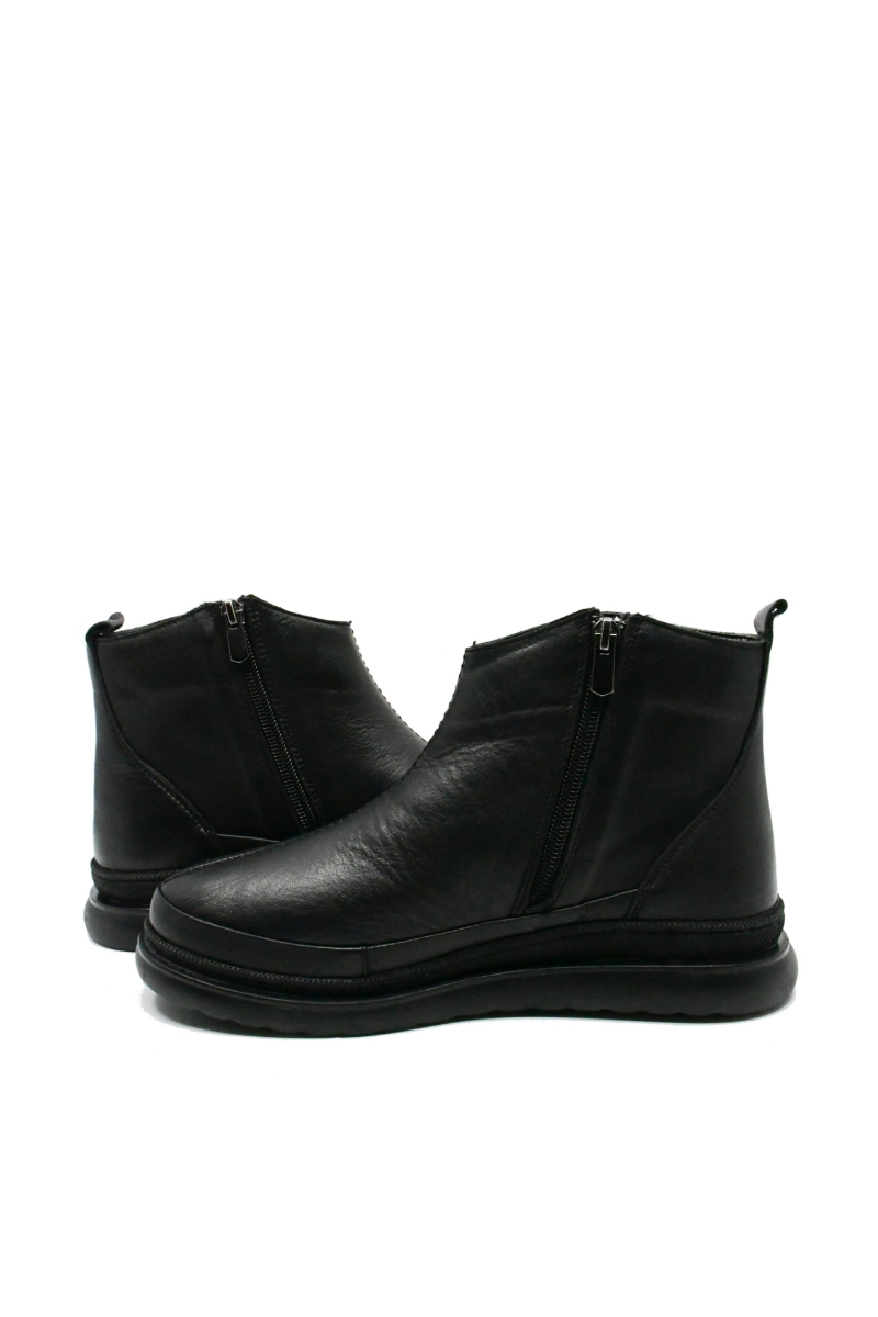 Imagine Ghete damă casual, negre, din piele naturală FLO290N