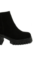 Imagine Ghete joase cu platformă, negre din piele întoarsă OTR30013