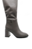 Imagine Cizme moderne cu toc bloc, din piele naturală, kaki deschis FLG2353