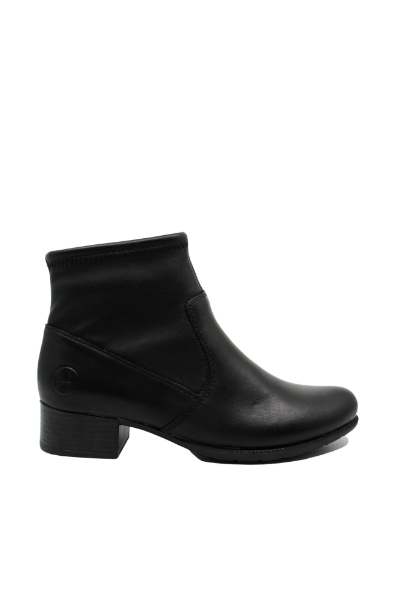 Imagine Botine negre din piele naturală, cu carâmb moale RIK78674-00