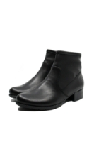 Imagine Botine negre din piele naturală, cu carâmb moale RIK78674-00
