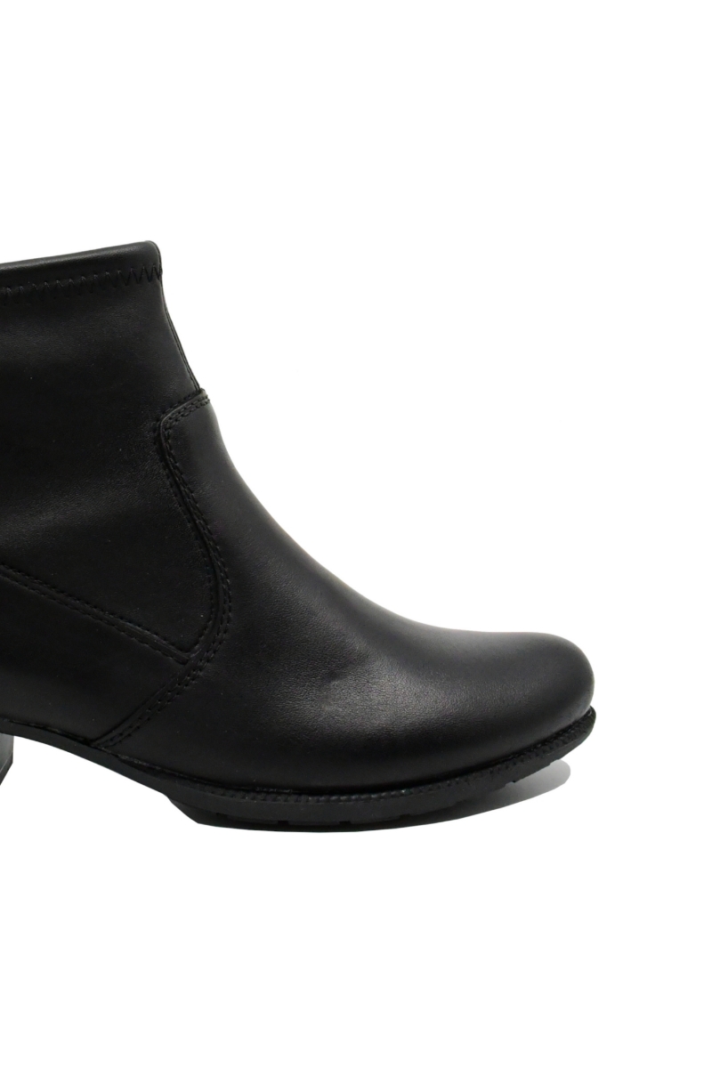 Imagine Botine negre din piele naturală, cu carâmb moale RIK78674-00