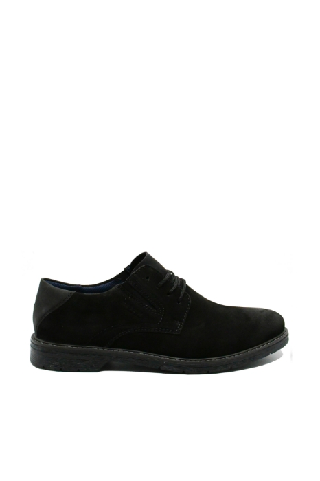 Imagine Pantofi casual negri din piele întoarsă RIK13000-00