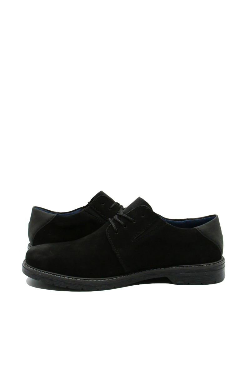 Imagine Pantofi casual negri din piele întoarsă RIK13000-00
