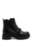 Imagine Ghete damă negre din piele naturală, cu inserții sparkle FLO380