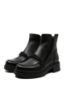 Imagine Ghete damă negre din piele naturală, cu inserții sparkle FLO380
