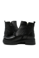 Imagine Ghete damă negre din piele naturală, cu inserții sparkle FLO380