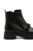 Imagine Ghete damă negre din piele naturală, cu inserții sparkle FLO380