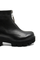 Imagine Ghete damă cu fermoar în față, negre din piele naturală FLO399