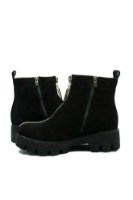 Imagine Ghete damă cu fermoar în față, negre din piele întoarsă FLO399