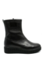 Imagine Ghete îmblănite, wedge, negre din piele naturală FLO458