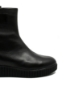 Imagine Ghete îmblănite, wedge, negre din piele naturală FLO458