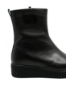 Imagine Ghete îmblănite, wedge, negre din piele naturală FLO458