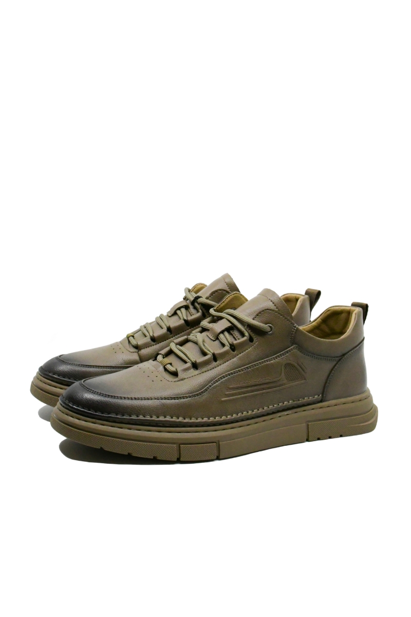 Imagine Pantofi bărbați smart casual kaki, din piele naturală FNXWM807