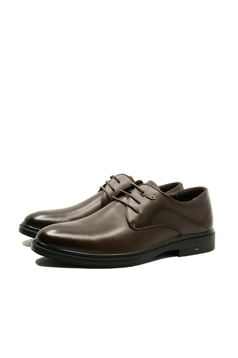 Imagine Pantofi bărbați stil derby, maro cafea, din piele naturală FNX8673