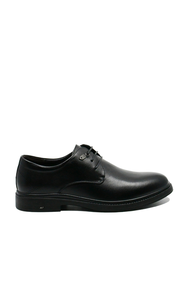 Imagine Pantofi bărbați stil derby, negri, din piele naturală FNX8673