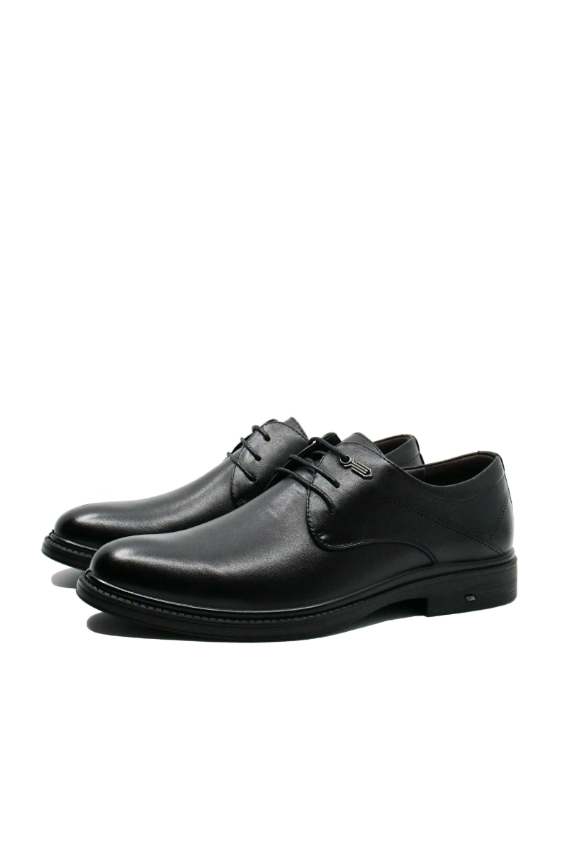 Imagine Pantofi bărbați stil derby, negri, din piele naturală FNX8673