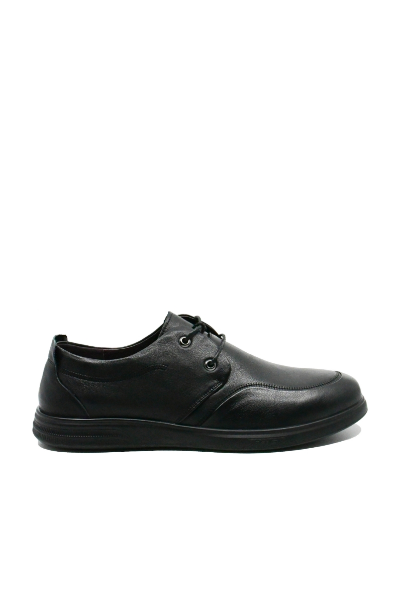 Imagine Pantofi casual negri bărbați din piele naturală moale FNX888161