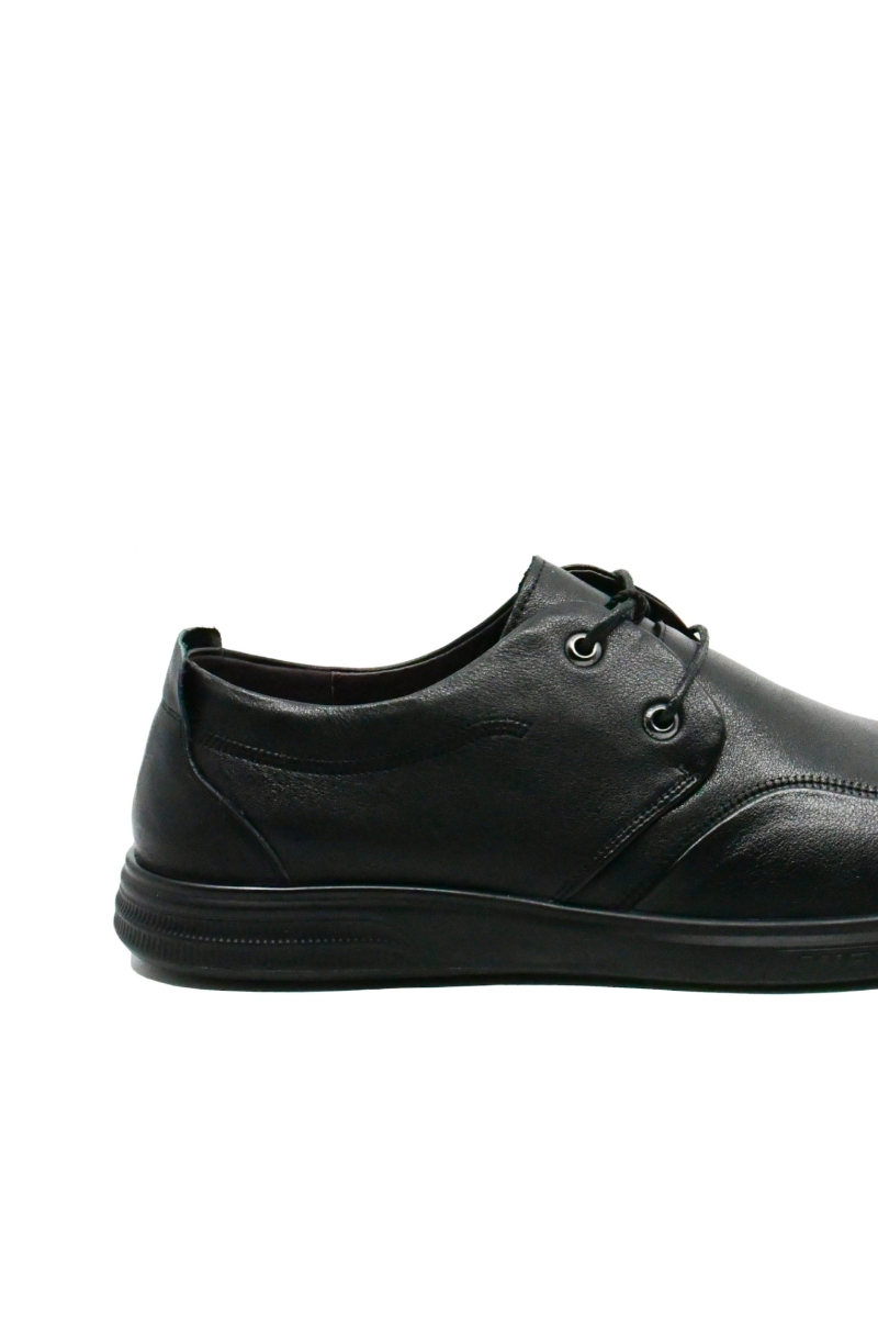 Imagine Pantofi casual negri bărbați din piele naturală moale FNX888161
