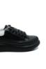 Imagine Pantofi sport damă negri cu alb, din piele naturală FNX232806