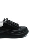 Imagine Pantofi sport damă negri cu alb, din piele naturală FNX232806