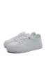 Imagine Pantofi sport damă din piele naturală, albi cu detalii șah verzi FNX229980