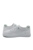 Imagine Pantofi sport damă din piele naturală, albi cu detalii șah verzi FNX229980