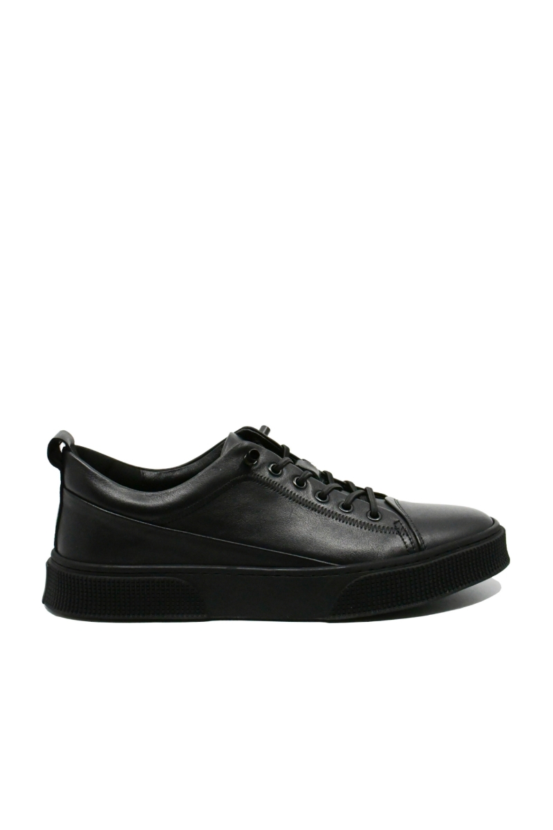Imagine Pantofi sport plain black, din piele naturală FNXY130