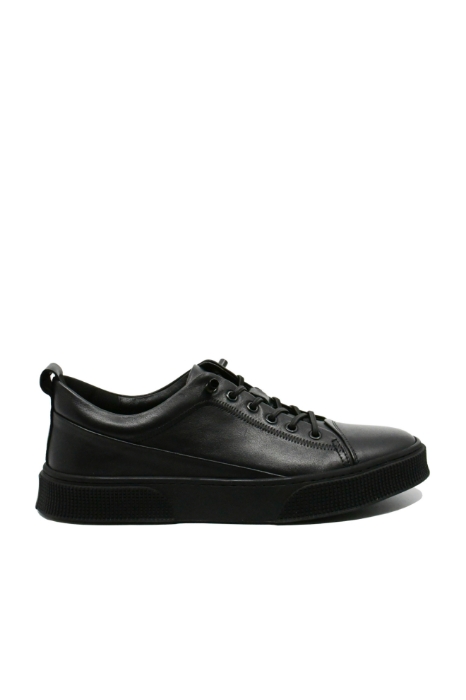 Imagine Pantofi sport plain black, din piele naturală FNXY130