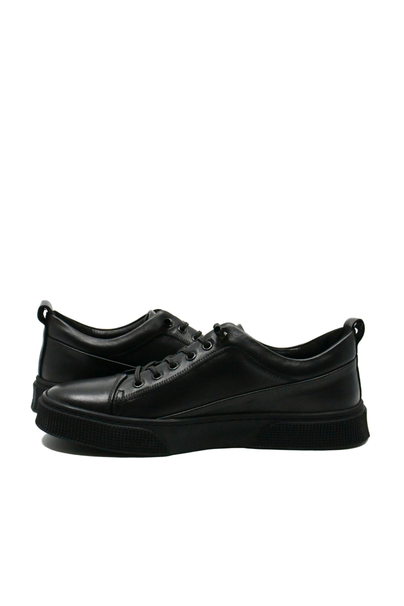 Imagine Pantofi sport plain black, din piele naturală FNXY130