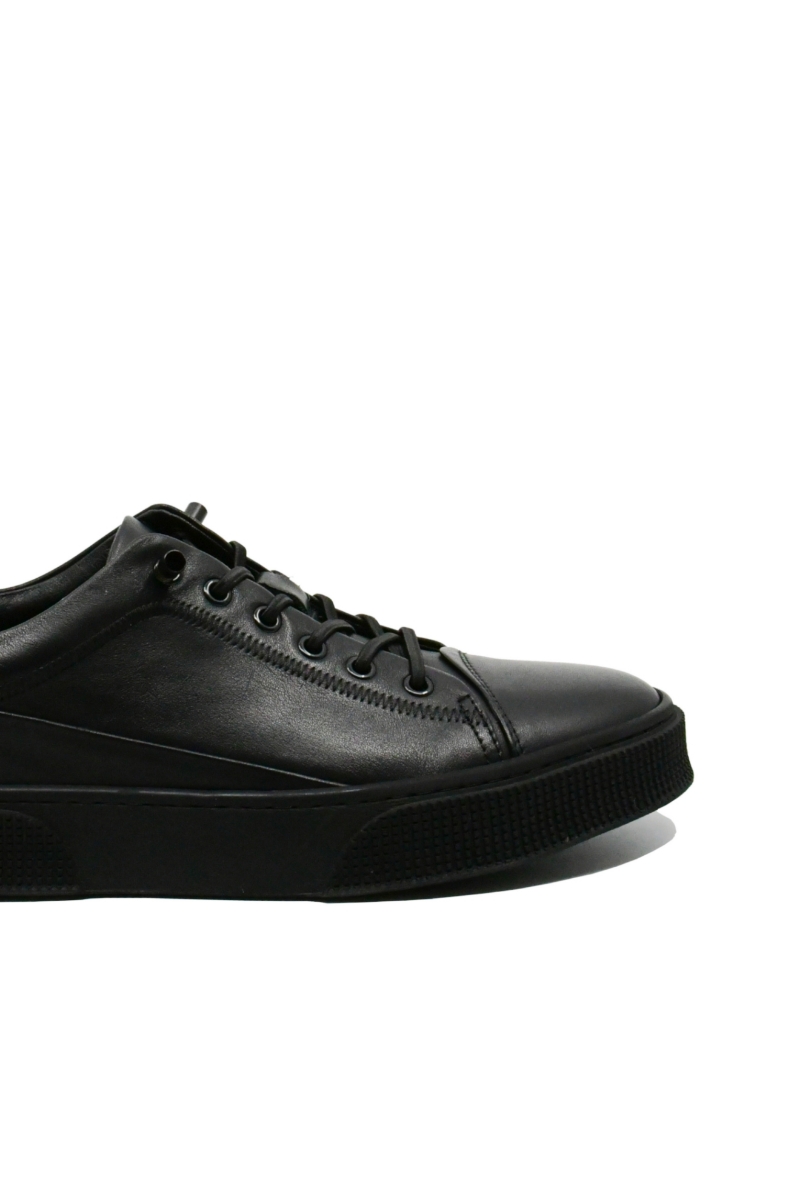 Imagine Pantofi sport plain black, din piele naturală FNXY130