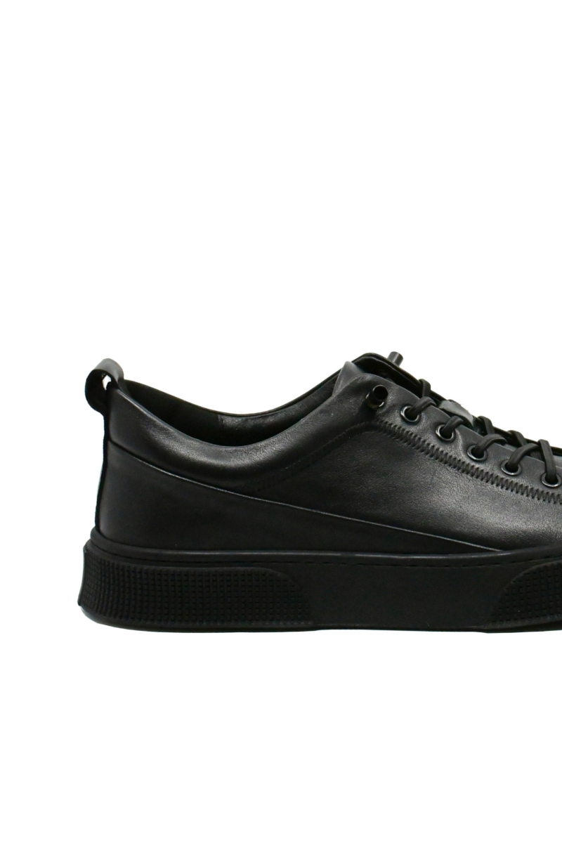 Imagine Pantofi sport plain black, din piele naturală FNXY130
