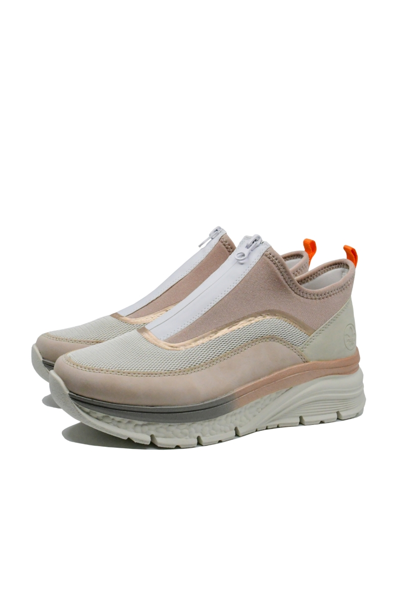 Imagine Sneakers colorblock roz din material textil plasă RIK48053-31