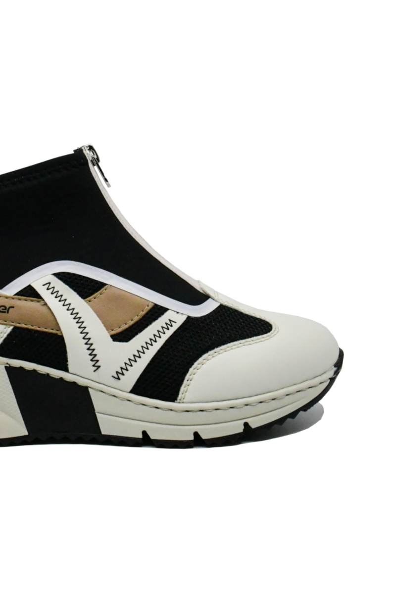 Imagine Sneakers înalți alb combi din material textil și plasă RIKN6360-00
