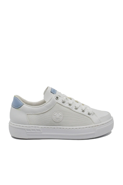 Imagine Pantofi casual sport albi din piele naturală și plasă RIKL8803-80
